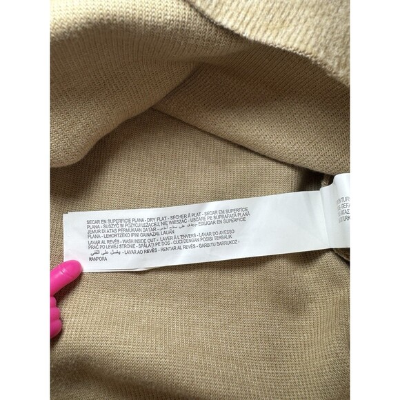 Zara  Brown Knit Sleeveless Turtleneck Neutral Sweater RawHem Soft Feel Women S - Picture 9 of 9